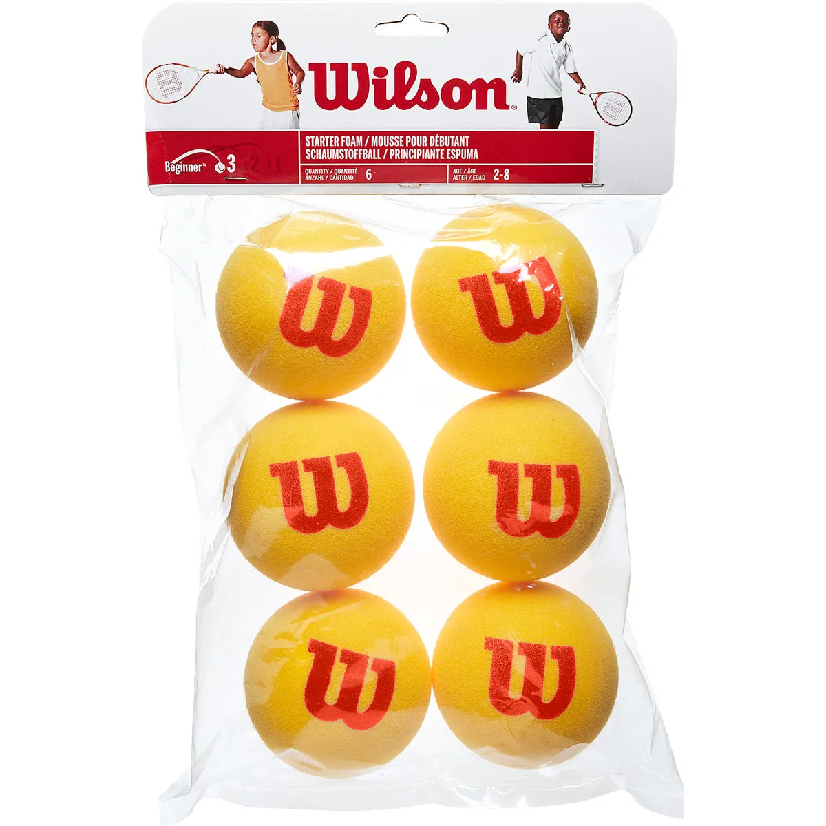 Beutel mit 6 Wilson Starter Foam Tennisbällen