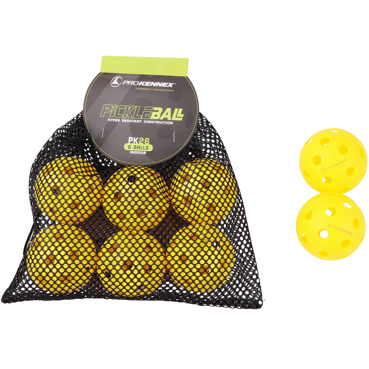Pack mit 6 Pickleball-Bällen Pro Kennex Indoor (26 Löcher)