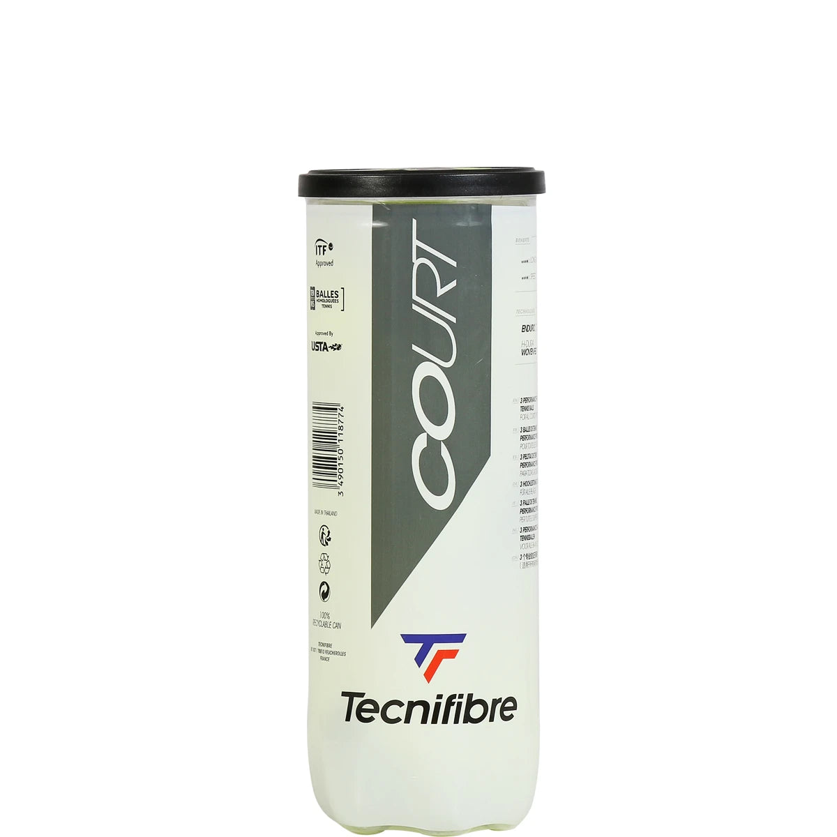Tube mit 3 Tecnifibre Court Tennisbällen
