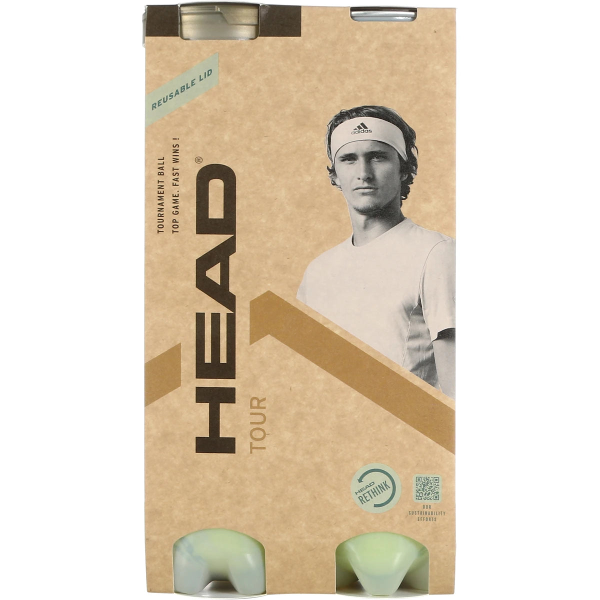 Bipack mit 4 Head Tour Tennisbällen