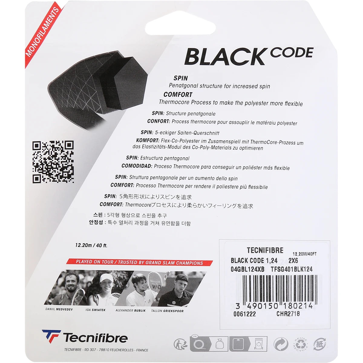 Saitenset Tecnifibre Black Code (12 Meter)