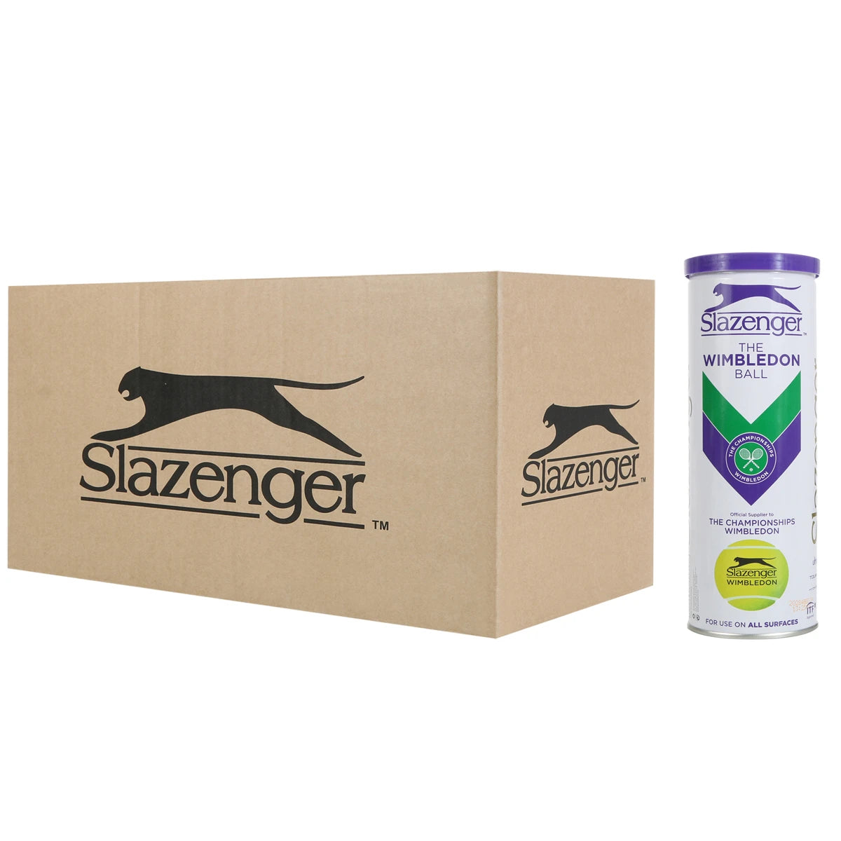 Karton mit 24 Tuben zu je 3 Slazenger Tennisbällen