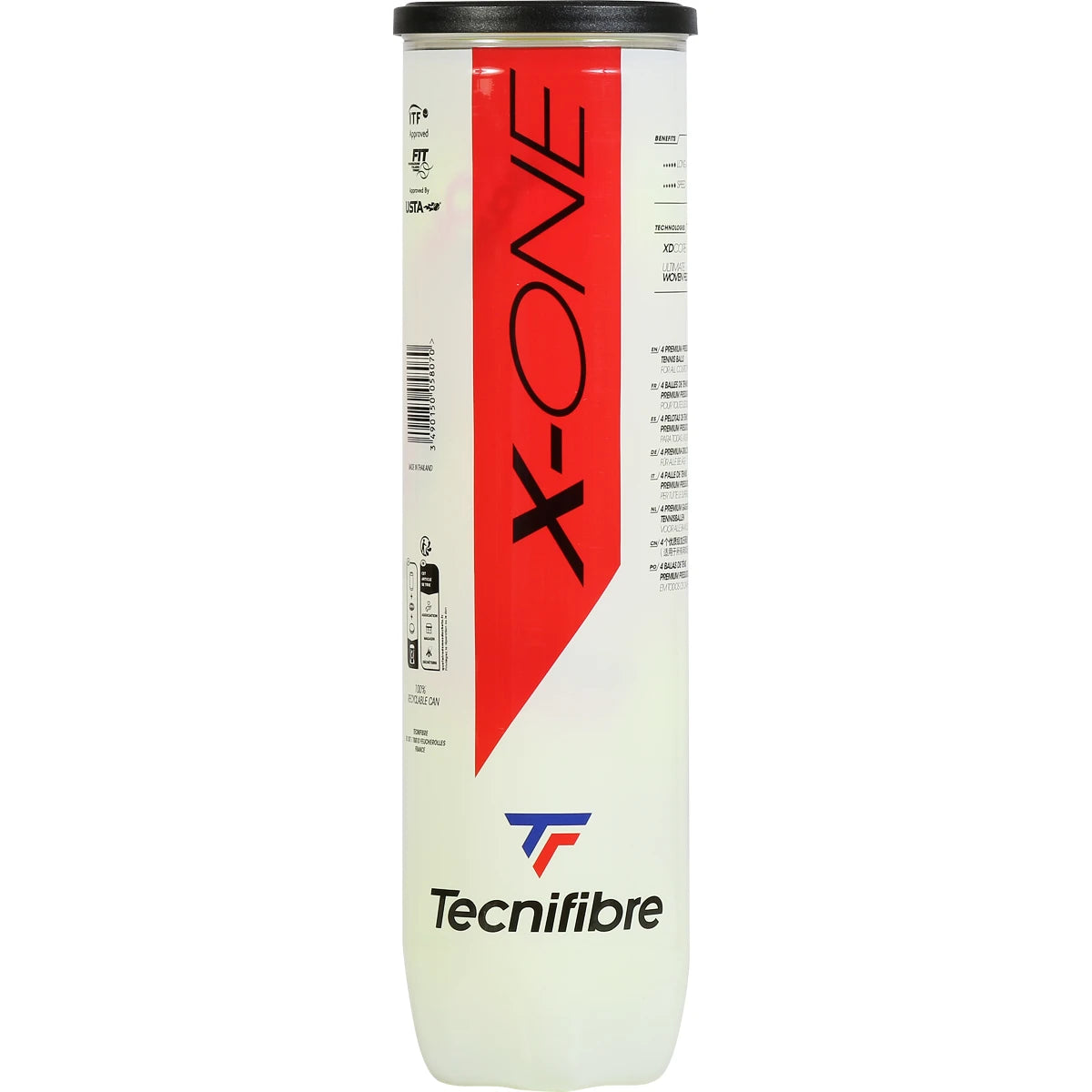 Tube 4 Padel-Bälle Tecnifibre X-One