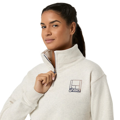 Asics Damen Sweatshirt Kurz Graphic 1/2 Zip