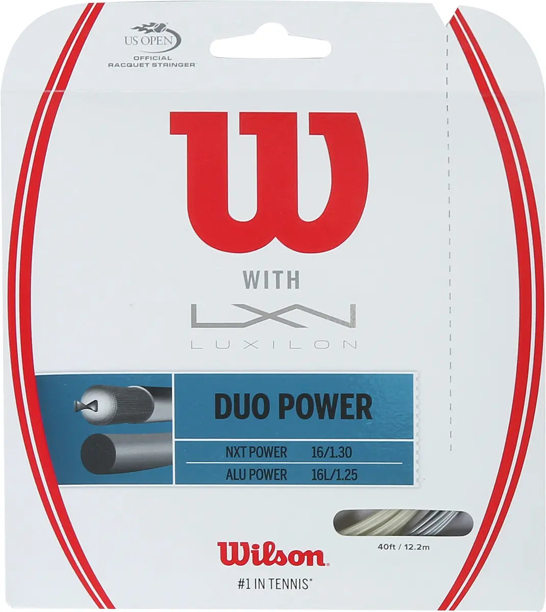 Saitenset Wilson Duo Power: Luxilon Alu Power & Wilson Nxt Power 1.25 (12,20 Meter)