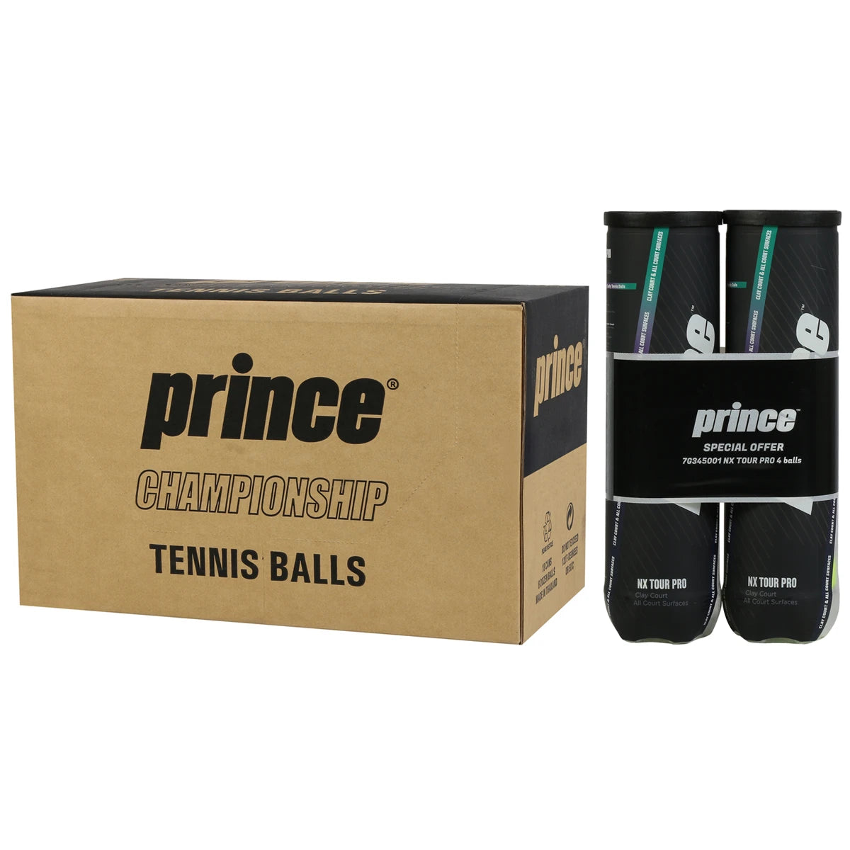 Karton mit 9 Bipacks à 4 Prince NX Tour Bällen