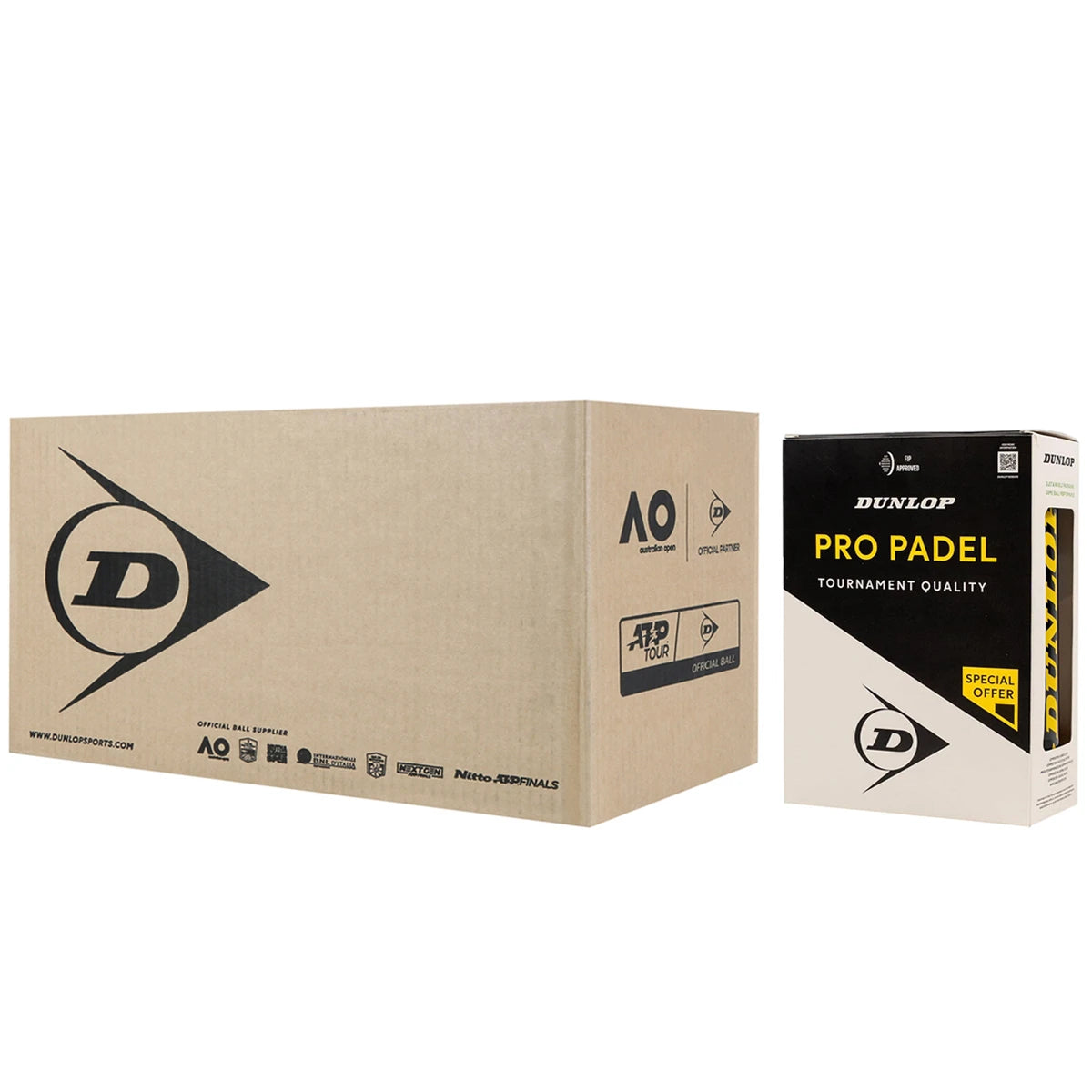 Karton mit 12 Bipacks à 3 Dunlop Pro Padel-Bällen