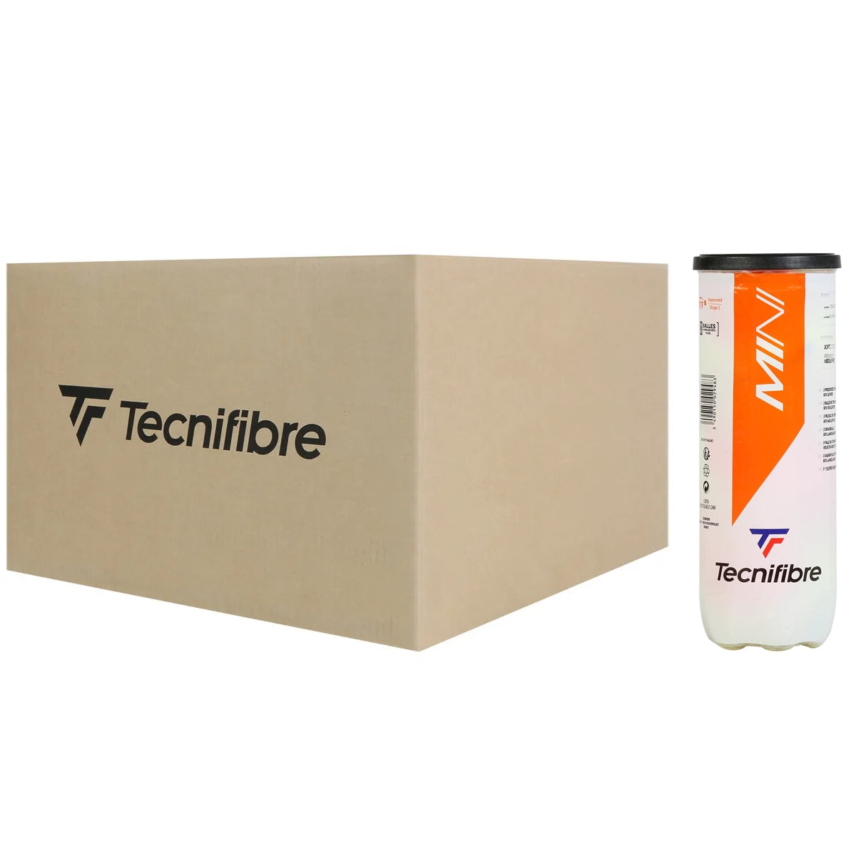 Karton mit 24 Röhren à 3 Tecnifibre Mini Tennisbällen