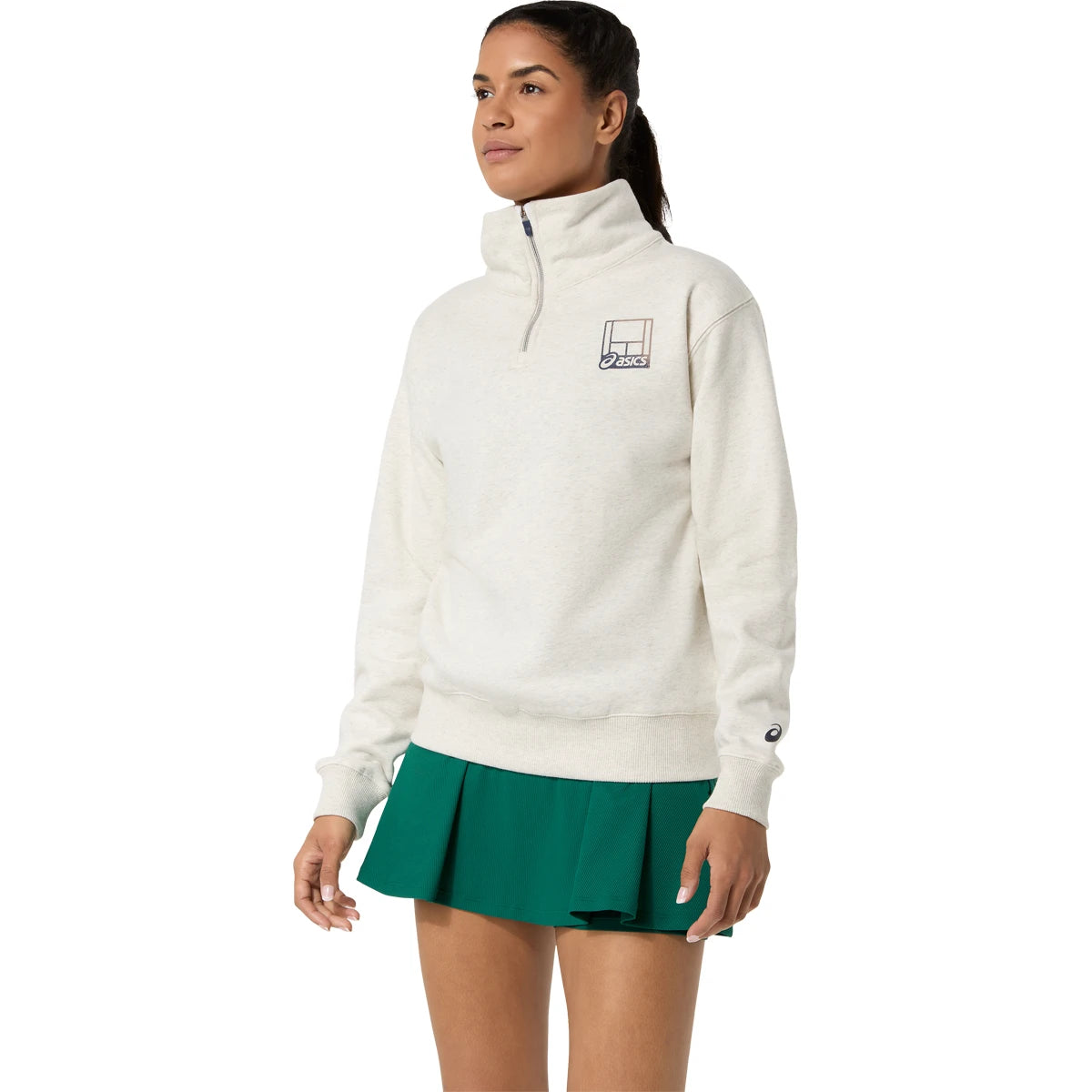 Asics Damen Sweatshirt Kurz Graphic 1/2 Zip