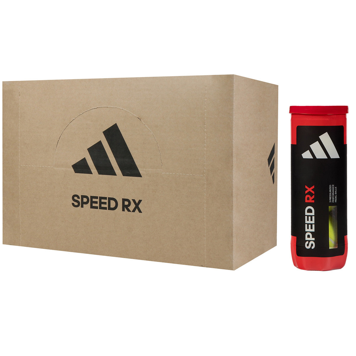 Karton mit 24 Tuben à 3 Padel-Bällen adidas Speed Rx