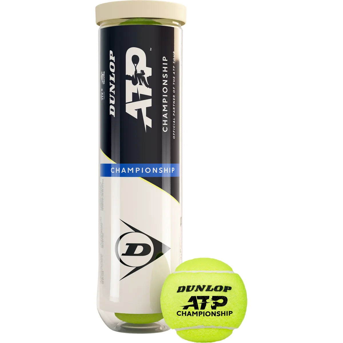 Tube mit 4 Dunlop ATP Championship Tennisbällen