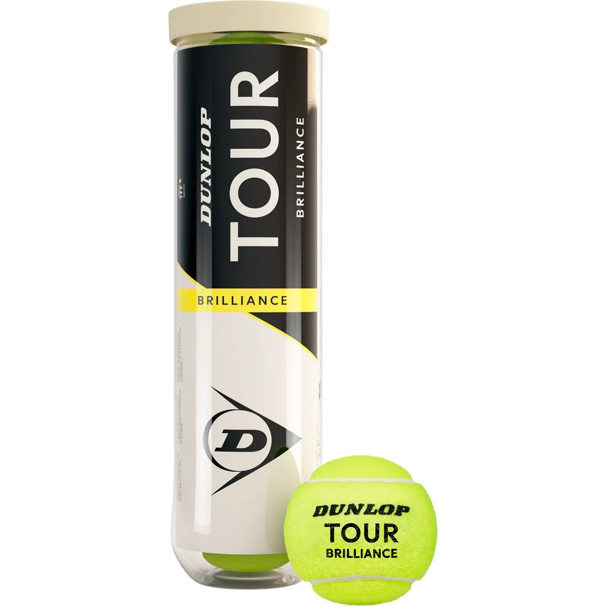 Rohr mit 4 Dunlop Tour Glanz Tennisbällen