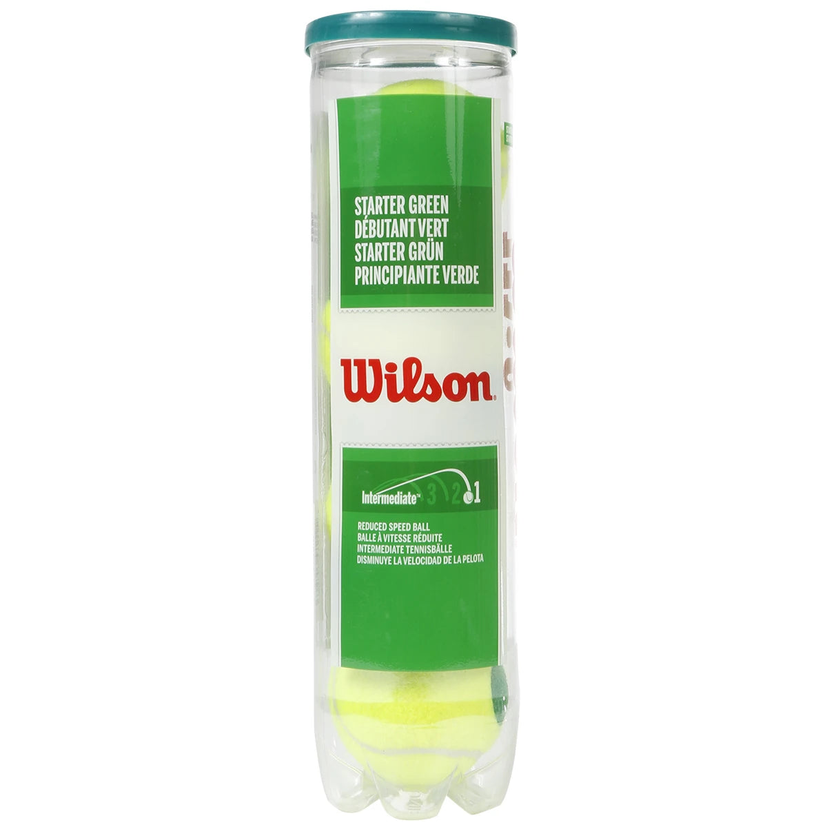 Röhre mit 4 Wilson Starter Tennisbällen