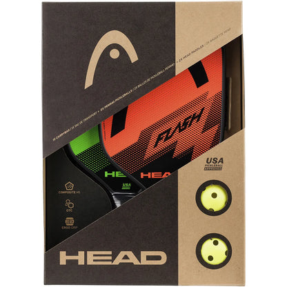 Set aus 2 Head Pickleball Flash Schlägern + 2 Bällen