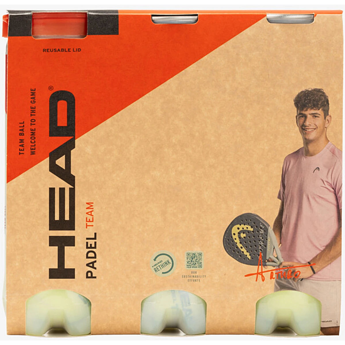 Pack mit 3 Röhren à 3 Head Padel-Bällen